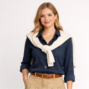 Label of Graded Goods Polka Dot Button-Up Shirt (Size M)